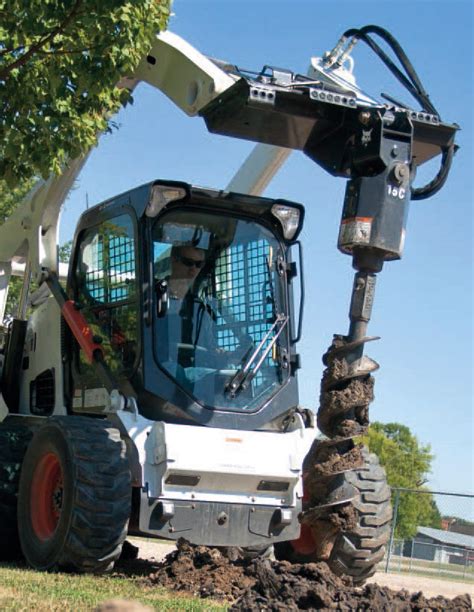 bobcat skid steer with 10inch auger|bobcat skid steer auger attachment.